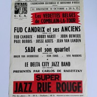 Affiche pour un concert organisé au Centre Culturel d&#039;Uccle Les vedettes de Comblain-La-Tour, 14-10-1963?