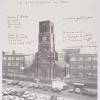 Le clocher de l&#039;église Saint-Joseph de La Louvière par Marcel et Gabriel Piqueray
