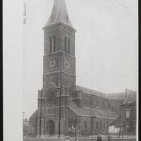 Photographie de l&#039;église Saint-Joseph de La Louvière avant le tremblement de terre de 1968