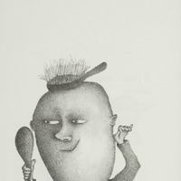 Brosse en cheveux, dessin original publié dans Le Rien de André Balthazar et Roland Breucker
