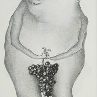 La grappe de raisin, dessin original publié dans Le Suçon de André Balthazar et Roland Breucker