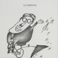 Le Cerfeuil-semeur, dessin publié dans Linnéaments de André Balthazar et Roland Breucker paru aux Editions Le Daily-Bul en 1997