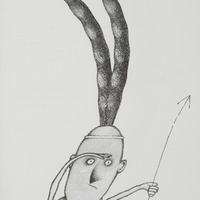 Le Haricot Indien, dessin publié dans Linnéaments de André Balthazar et Roland Breucker paru aux Editions Le Daily-Bul en 1997