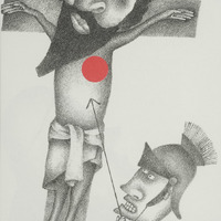 Point de croix, dessin original publié dans Le Point de André Balthazar et Roland Breucker