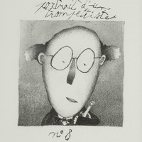 Portrait d'un trompetiste n°8, dessin original publié dans La Trompette de André Balthazar et Roland Breucker