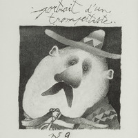 Portrait d'un trompetiste n°9, dessin original publié dans La Trompette de André Balthazar et Roland Breucker