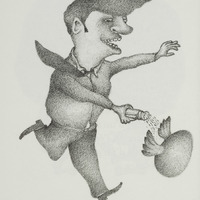 Sel-made-man, dessin original publié dans Le Rien de André Balthazar et Roland Breucker