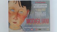 Affiche pour l'exposition Modigliani L'ange au visage grave au musée du Luxembourg du 23 octobre 2002 au 2 mars 2003