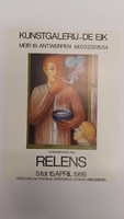 Affiche pour l'exposition <strong><em>Relens</em></strong> à zondagmorgen , du 5 au 15 avril 1986 .