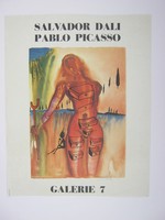 Affiche pour l'exposition Salvador Dali Pablo Picasso à la Galerie 7