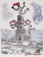 Le clocher de l'église Saint-Joseph de La Louvière par Capitaine Lonchamps