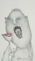 <em>Anatomie de la langue</em>, dessin original publié dans <em>Le Suçon</em> de André Balthazar et Roland Breucker