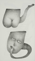 <em>Elle se culotte</em>, dessin original publié dans <em>La Pipe</em> de André Balthazar et Roland Breucker