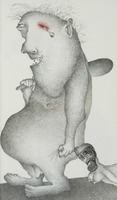 <em>L'homme de Cro-Magnon</em>, dessin original publié dans <em>Le Suçon</em> de André Balthazar et Roland Breucker