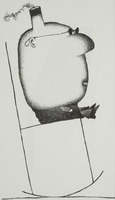 <em>La chaise berçante</em>, dessin original publié dans <em>La Chaise</em> de André Balthazar et Roland Breucker