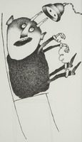 <em>La chaise électrique</em>, dessin original publié dans<em> La Chaise</em> de André Balthazar et Roland Breucker