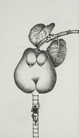 <em>La poire échelle</em>, dessin original publié dans <em>La Poire</em> de André Balthazar et Roland Breucker