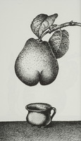<em>La poire pot de chambre</em>, dessin original publié dans <em>La Poire</em> de André Balthazar et Roland Breucker