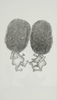 <em>Malgré leur extrême dénuement ils ne manquaient pas de doigté</em>, dessin original publié dans <em>Le Rien</em> de André Balthazar et Roland Breucker