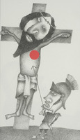 <em>Point de croix</em>, dessin original publié dans <em>Le Point</em> de André Balthazar et Roland Breucker